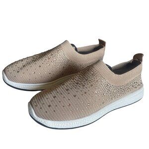 Women's Embellished Rhinestone Jewel Slip-On Sneakers Sparkly Fashion Footwear